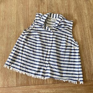 Madewell Moment Shirt Sleeveless Striped Button-Front Swing Top